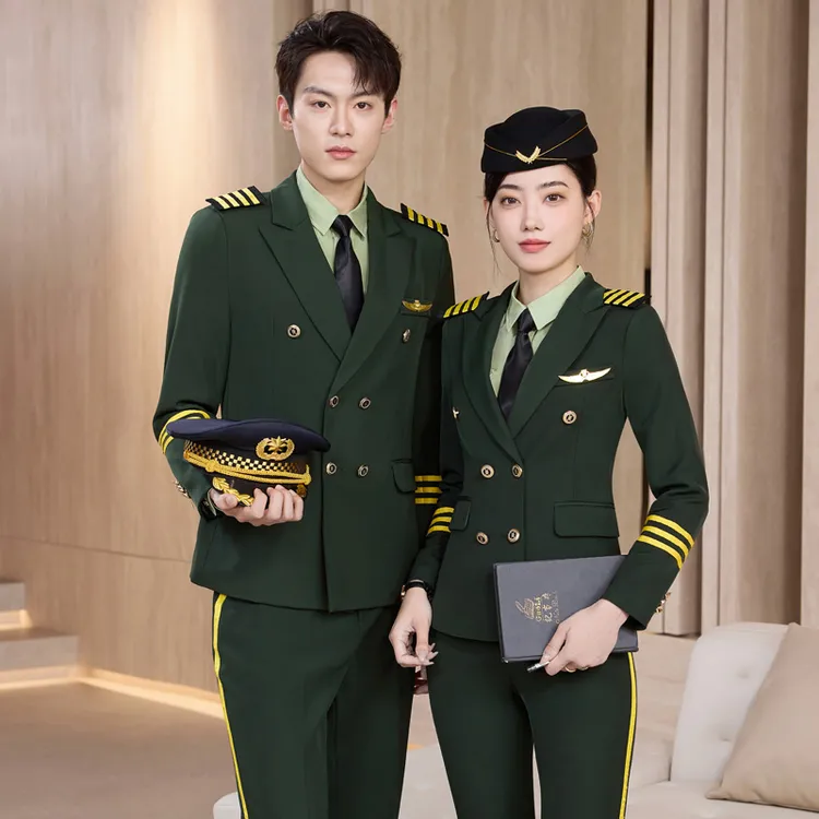 男女军鼓队演出服职业西装套装女春秋高铁航空乘务员空姐空少制服