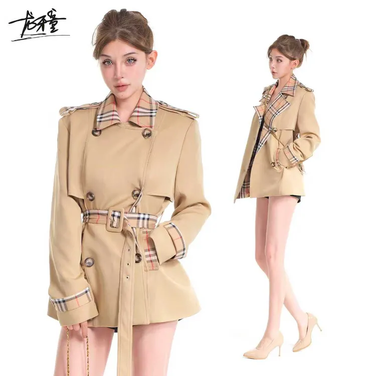 龙牙童推荐【英伦风衣】秋冬法式复古港风风衣外套收腰显瘦双排扣