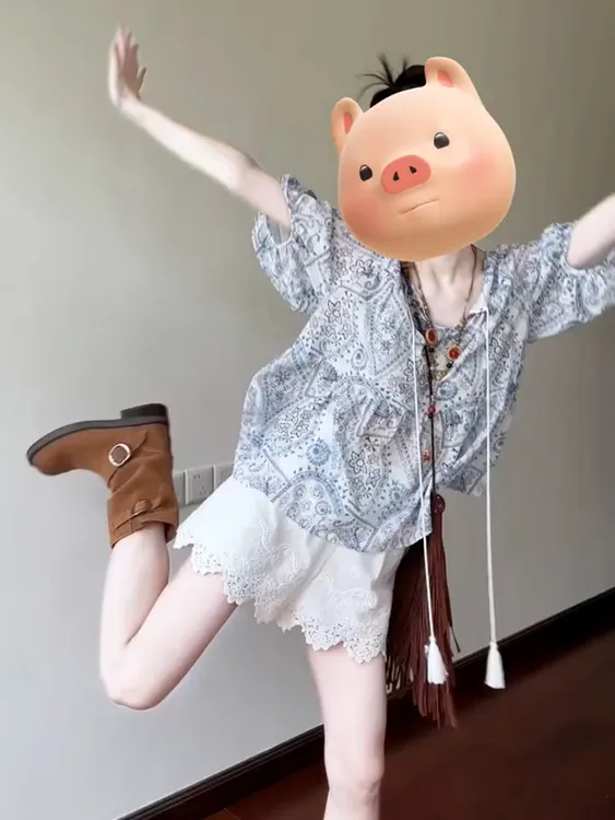 今年流行漂亮欧货轻奢小众设计高级感超好看洋气时髦绝美印花衬衫