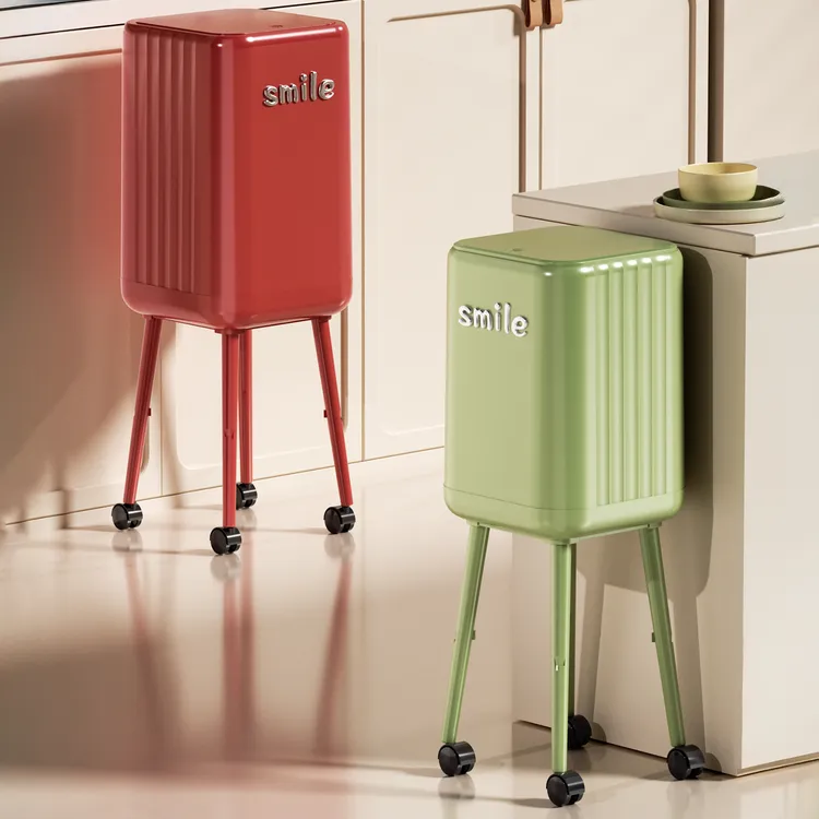 厨房专用免弯腰垃圾桶家用2025新款高脚高颜值大容量可移动卫生桶