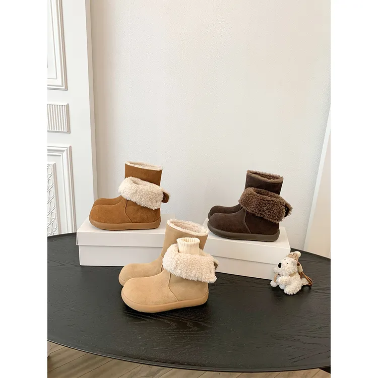 【sheii苏茵茵】土豆纽扣靴~芒果头保暖加绒两穿短靴雪地靴E5421042