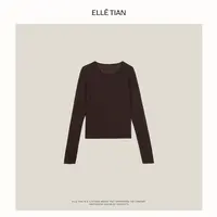 ELLETIAN "简意"100羊毛 极简圆领长袖针织衫EAQZ070