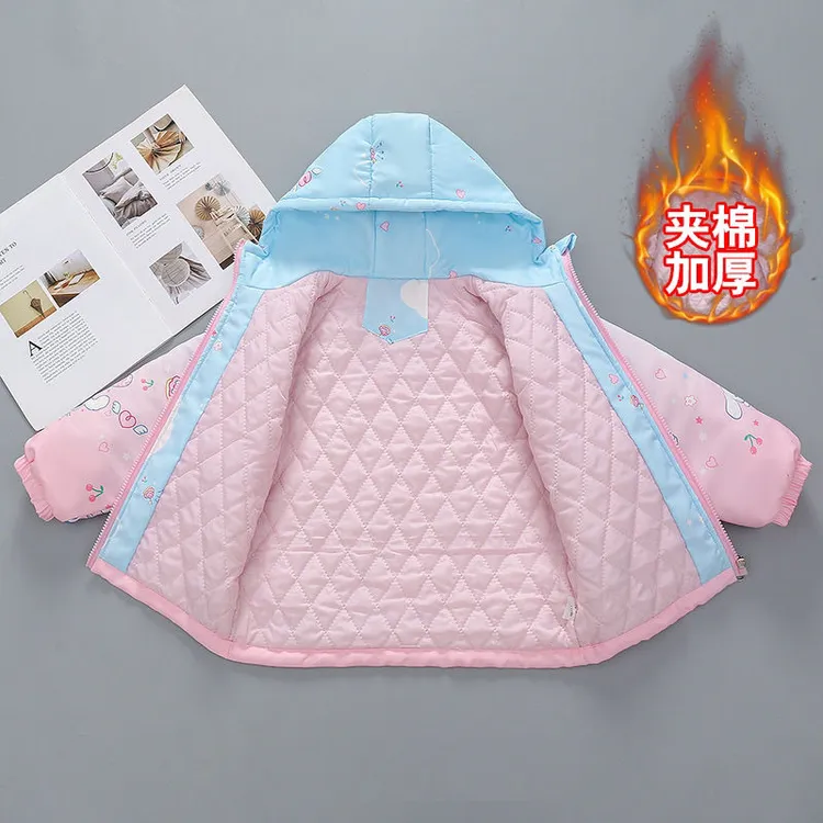女童秋冬夹棉中厚外套2026新款库洛米中小童春秋女孩二棉洋气棉服