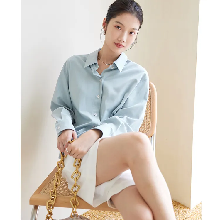 素典【实穿主义】肌理感衬衫顺滑不粘身宽松百搭纯色长袖衬衣850