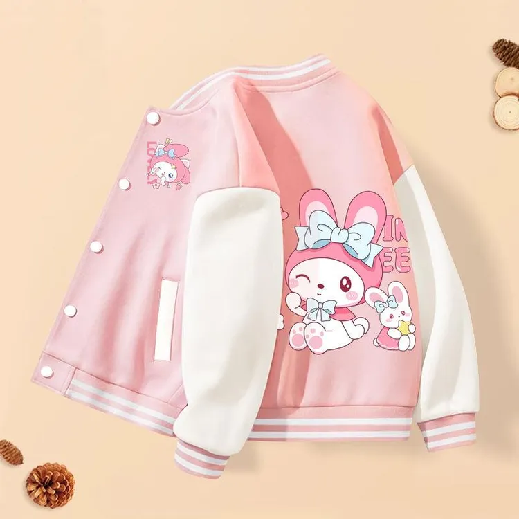 喜衣夜女童外套2025春秋新款春装棒球服儿童衣服库洛米女孩洋气L