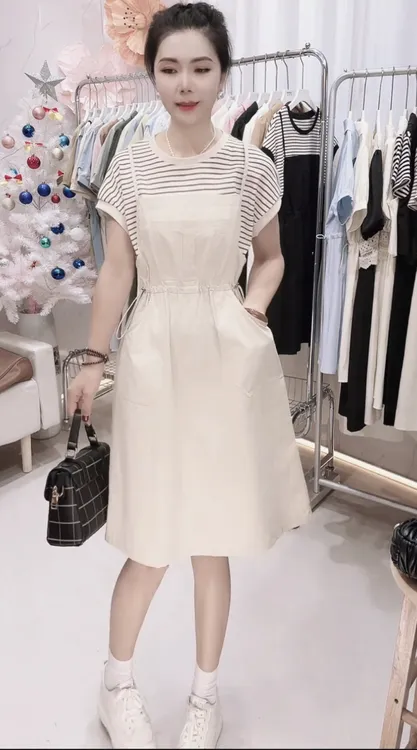 【编码787】夏季休闲法式显瘦气质小香风设计连衣裙