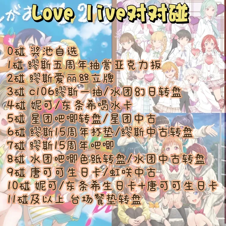 【lovelive对对碰】 缪斯星团水团吧唧色纸立牌亚克力板（代拆）