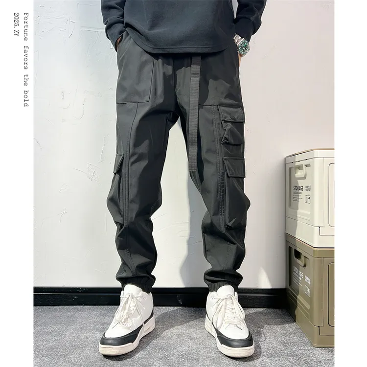 高级感户外机能风工装裤男士秋冬潮牌束脚裤痞帅百搭运动休闲裤