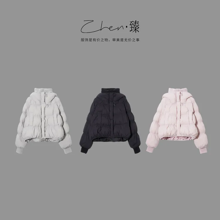 ZHEN.臻 通勤连帽云朵泡泡休闲百搭蓬松保暖羽绒服外套YRF9081Z