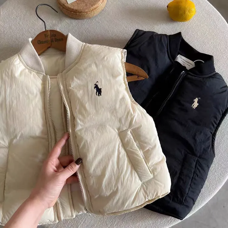 儿童棉马甲秋冬男2025新款小童夹棉冬装外搭潮牌宝宝纯色坎肩洋气