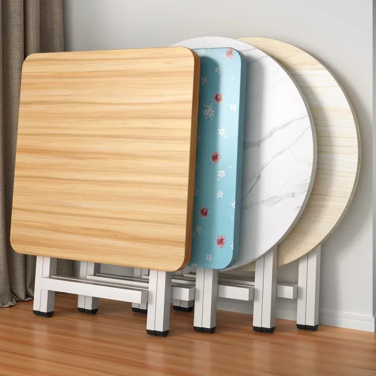 可折叠桌餐桌家用户型简易圆桌出租屋户外便携摆摊吃饭方桌小桌子