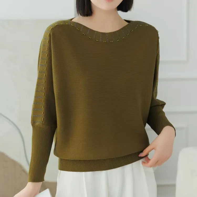 冬季新款百搭时尚洋气显瘦冰麻上衣