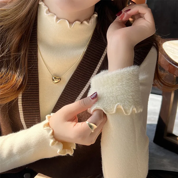 半高领毛衣女冬季2025年新款内搭加绒加厚秋冬打底衫上衣