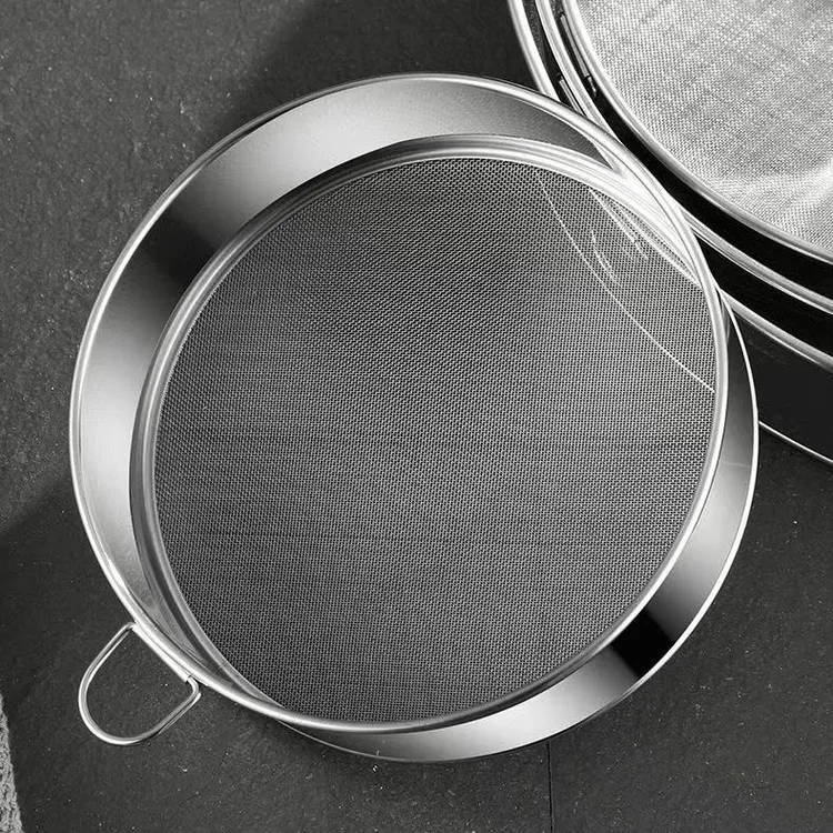 304不锈钢筛网粉筛子烘焙工具手持40-60目超细家用面粉筛过滤网筛