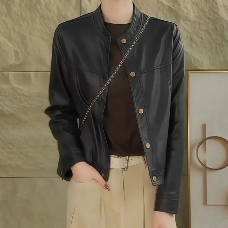 皮衣外套女2025春秋新款韩版机车服修身显瘦皮夹克短款外套潮