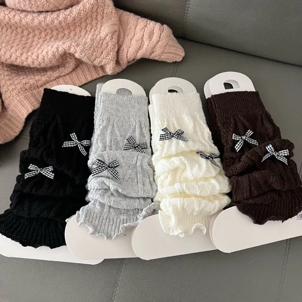 秋冬保暖袜套日系蝴蝶结饰品袜