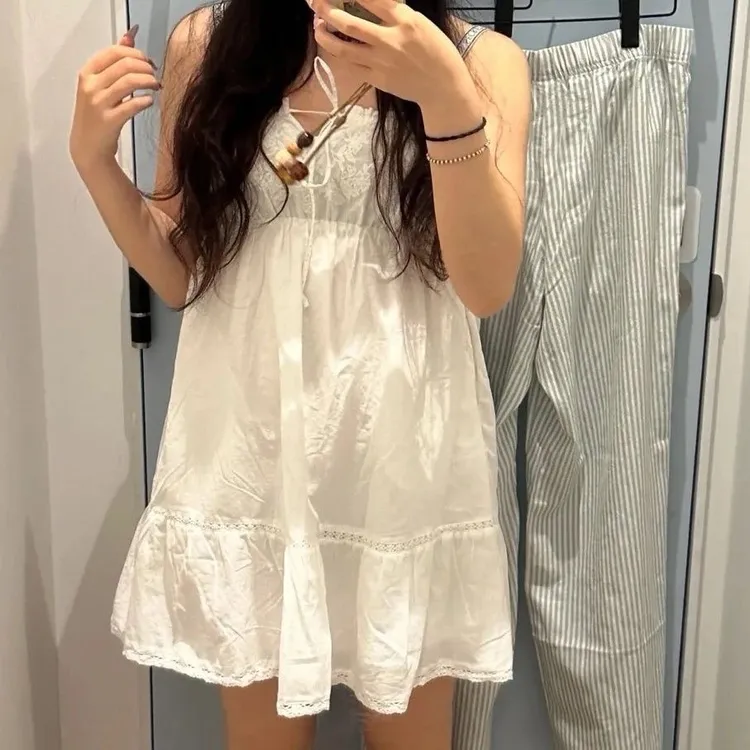 大码纯欲风温柔吊带背心开衫上衣套装女春季胖mm显瘦减龄纯棉外穿