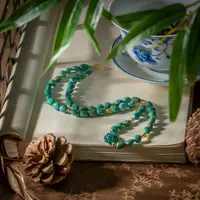 【世间臻宝】18K绿松糖豆DIY项链/6m/43cm/Q1419/多样性发一件/2