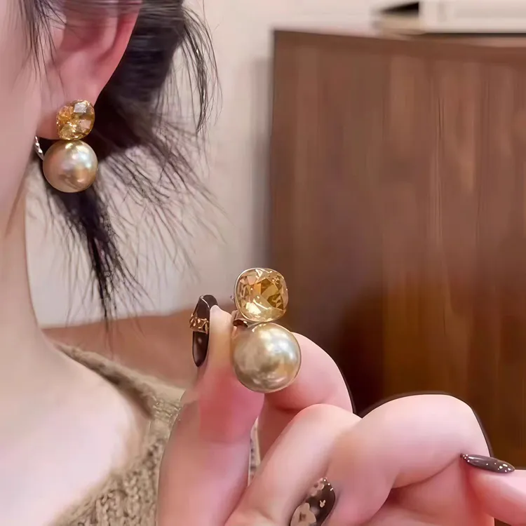 方糖珠珠耳环一款两戴质感高级气质耳钉2026新款爆款高级感耳饰品