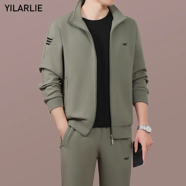 运动套装男春秋季新款爸爸装休闲三件男运动套装男款爆款2025新款