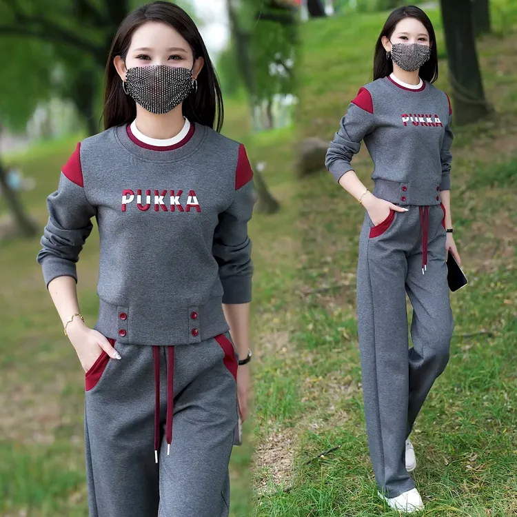 女士卫衣卫裤2025春秋新款两件套显瘦韩版减龄春季洋气爆款阔腿裤