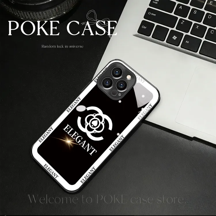 高级电镀玻璃英文双C适用苹果oppo华为vivo小米创意手链手机壳