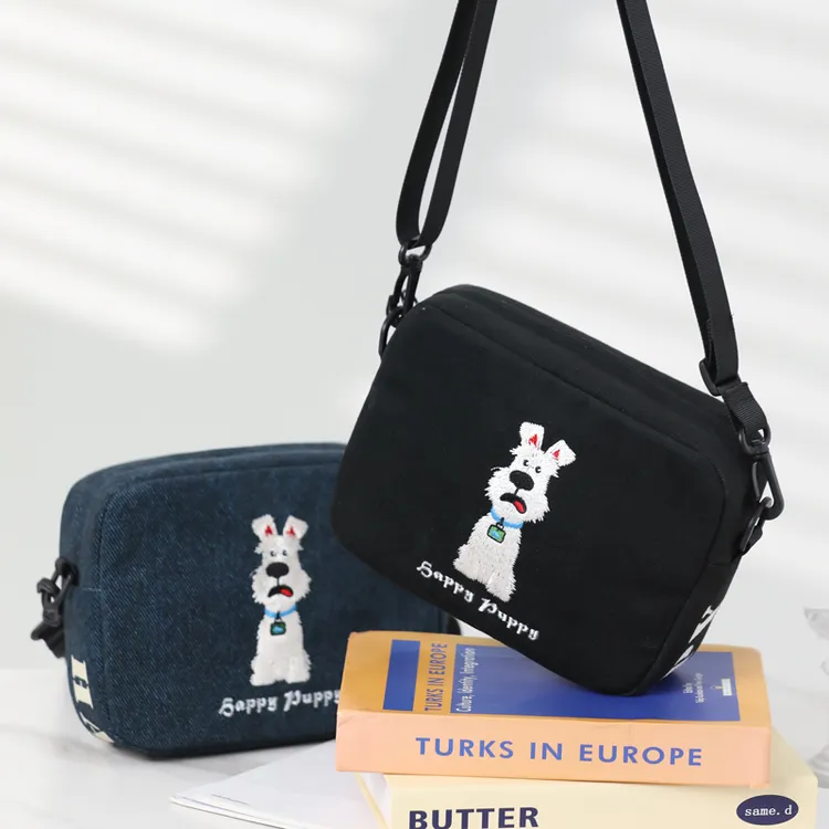 艺术鸭绣工坊 设计师原创重工刺绣款 单肩斜跨手机包男女百搭通用