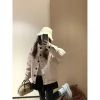 韩11法式小香风圆领毛呢外套女冬季2024新款气质宽松上衣90001