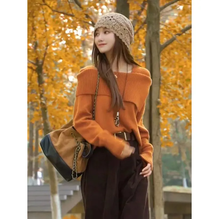 温柔慵懒风气质辣妹针织衫女装2025秋冬新款休闲小众设计高级毛衣