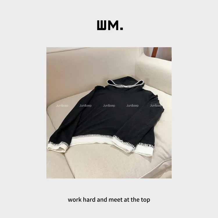 CMZW*编织纹帽衫*百搭内里绒感编织纹样简约帽衫JS-V-25121902