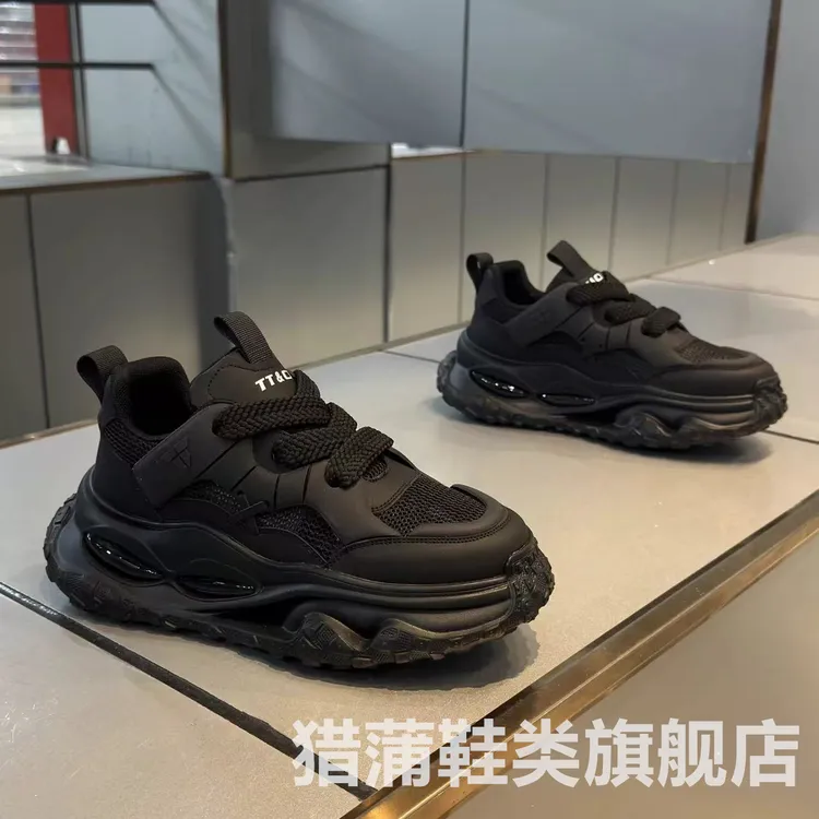 欧洲站男鞋夏季透气薄款百搭厚底老爹鞋子男士高级感休闲运动潮鞋