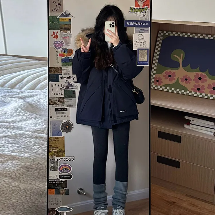 服女2025年新款棉袄冬季加厚派克服小个子韩系工装棉衣外套