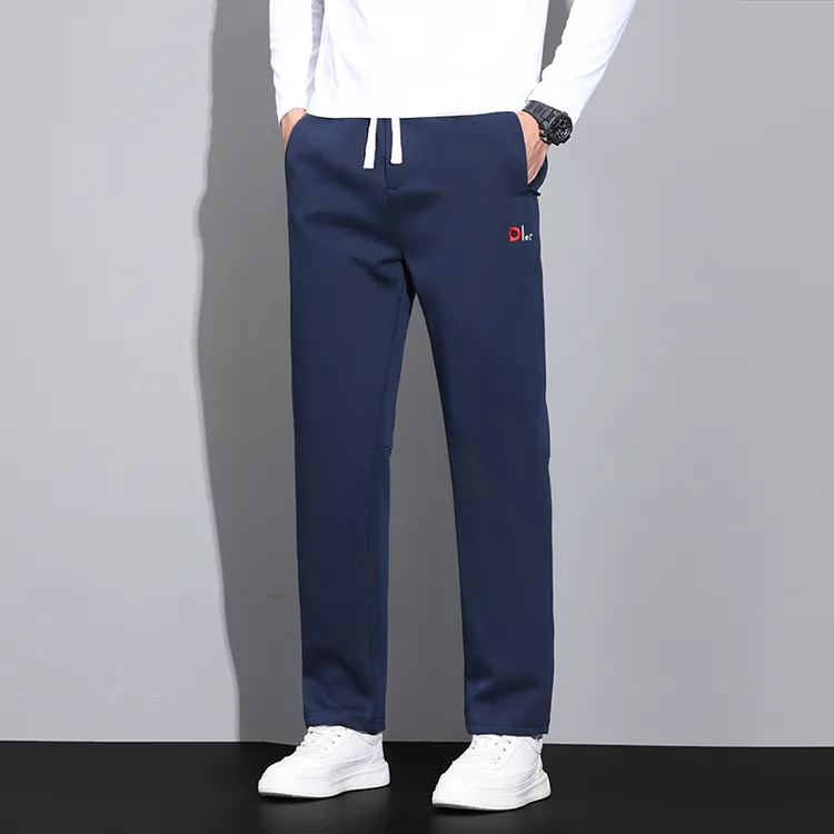 刺绣秋冬厚款针织卫裤高棉感舒适百搭休闲宽松直筒弹力平角裤