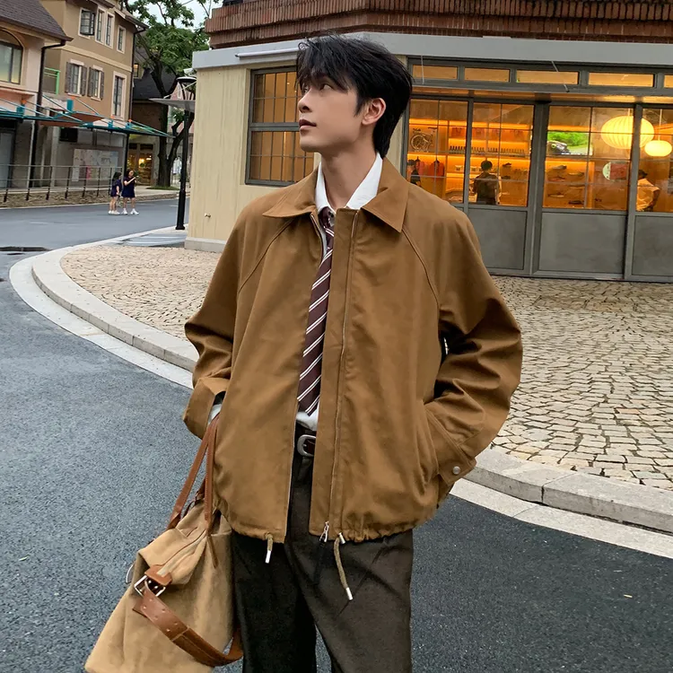 一轩轩轩【劳伦斯】秋季高级感绒感cleanfit翻领休闲飞行员夹克2026