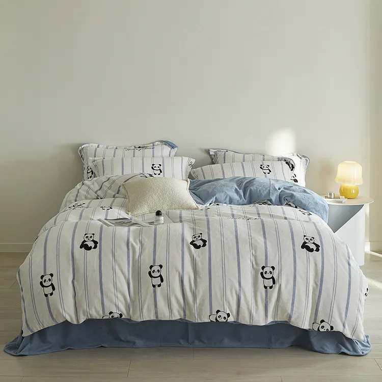 水星高端系列家纺2025新款牛奶绒四件套秋冬保暖婴儿绒加厚珊瑚绒