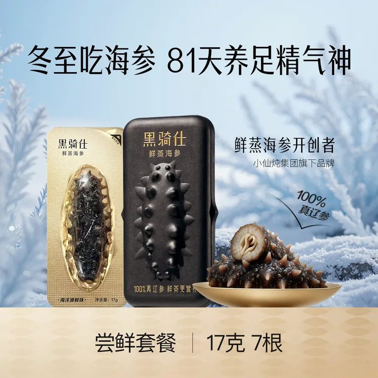 【创新无水鲜蒸】黑骑仕鲜蒸海参2-3头/斤3年以上成年辽参17gZB