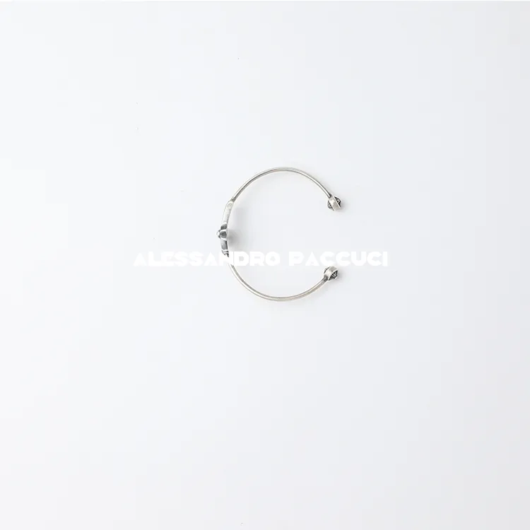 925银手镯 AP洛哥52068EZ古银手工做旧十字时尚百搭开口手镯