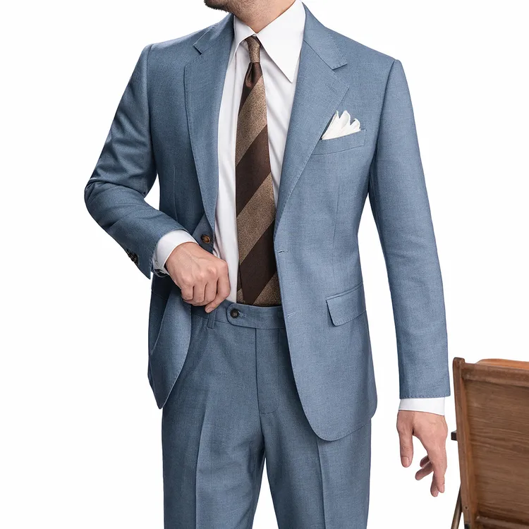 谷巢高定系列秋冬男士商务休闲雅痞四季款单排扣西装修身西服套装