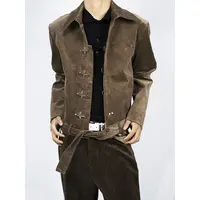 crins jacket灯芯绒飞机扣翻领夹克