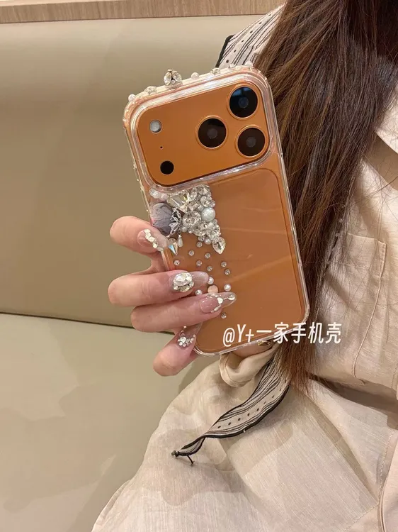 高级感镶钻蝴蝶适用苹果17promax防摔手机壳女款iPhone17/16/1514