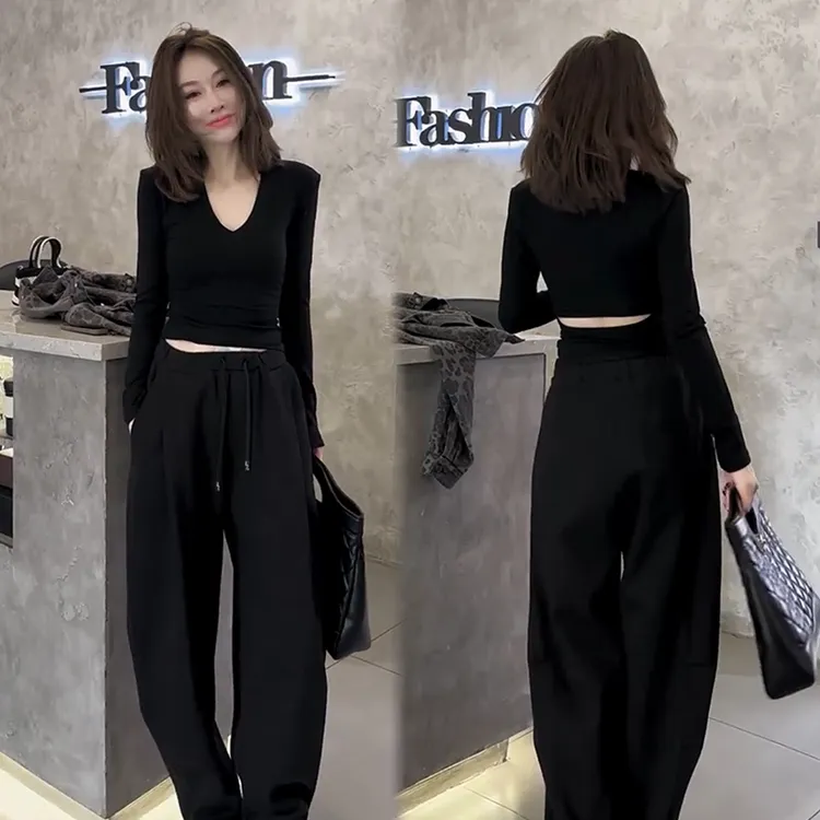 2025秋季新款时尚显瘦气质网红高档洋气女高级百搭宽松大码两件套