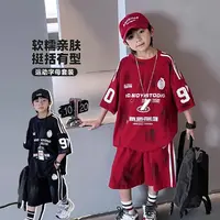 男童夏款运动套装2025新款中大童短袖男孩宽松帅气时髦美式两件套