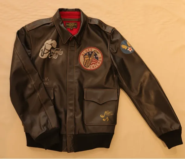 马皮A-2空军飞行夹克夏威夷萨克斯女郎