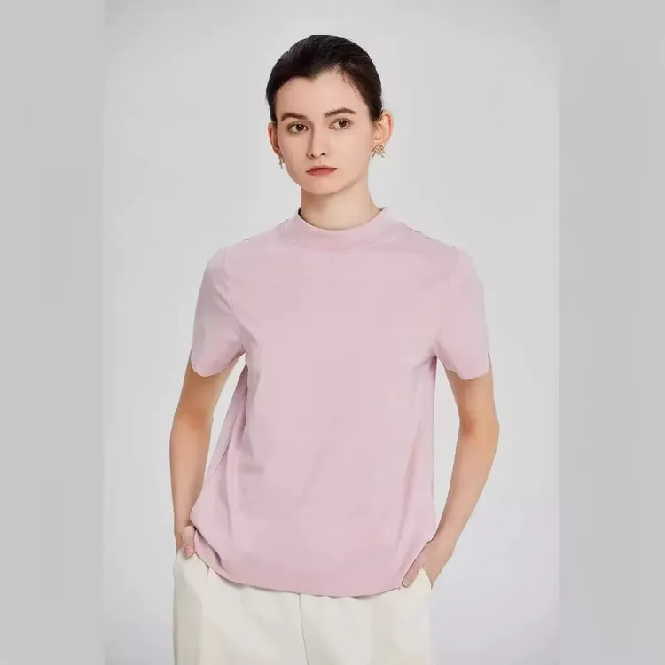 【匹马棉 短袖】匹马棉短袖新款后中缝线正肩短袖T恤纯色宽松显瘦