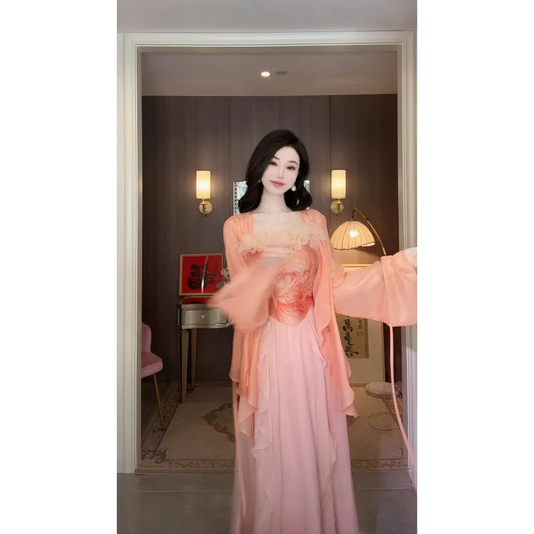 【雅乔定制】西柚气泡酒外披 烫金光泽感薄透外套DYZY-24127487