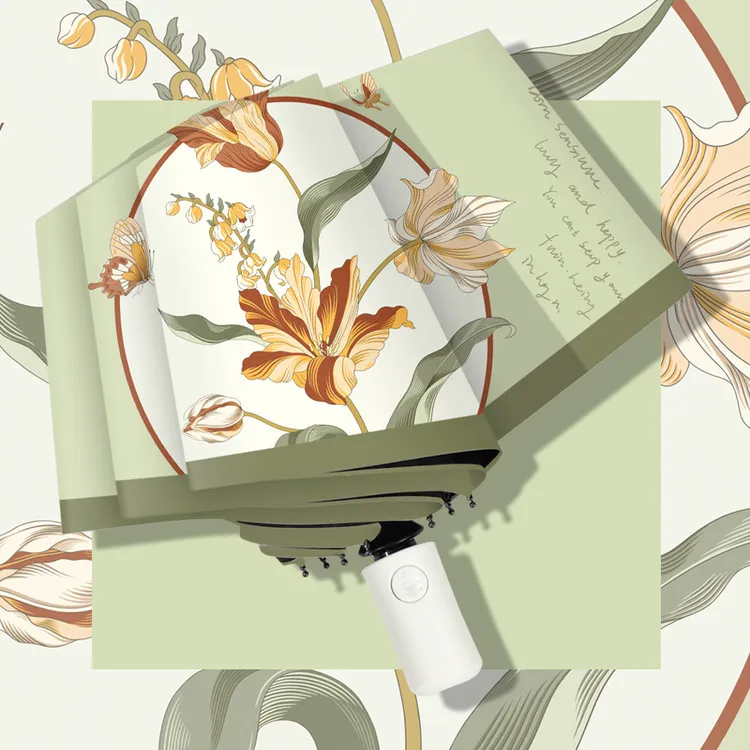 全自动雨伞防晒防紫外线太阳伞遮阳伞折叠伞小清新黑胶晴雨两用伞