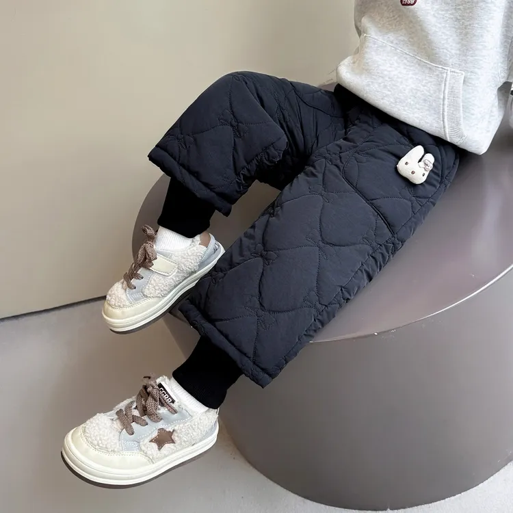 女童加绒保暖棉裤防风一条过冬洋气束脚裤宝宝时髦女童加绒裤子