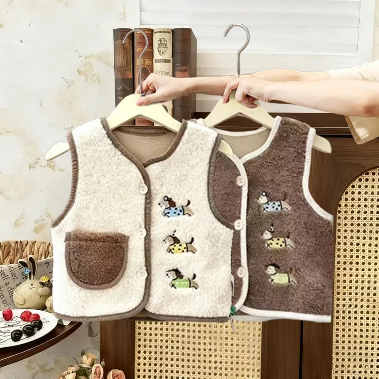 儿童马甲冬季加厚女童加绒上衣宝宝保暖背心秋冬款小男孩冬装马夹