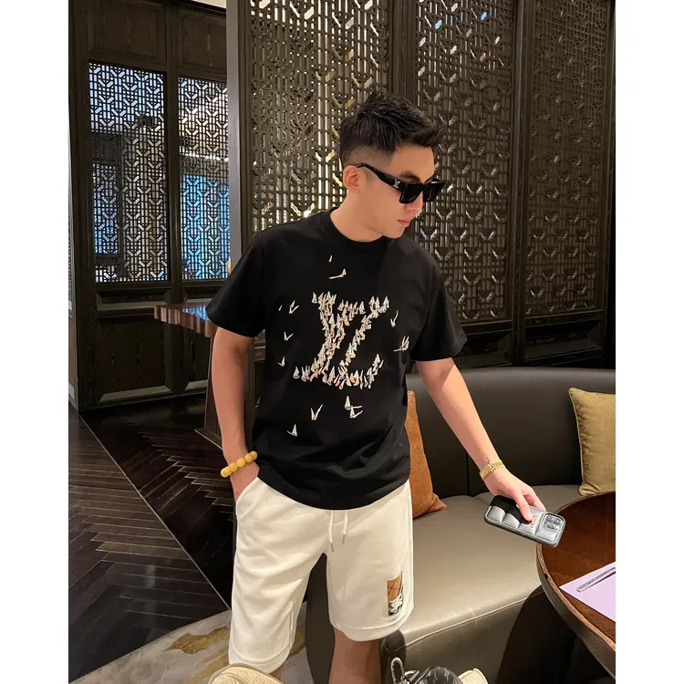 【帆船刺绣】李查德夏日清爽立体彩色刺绣小驴情侣男士休闲短袖T恤