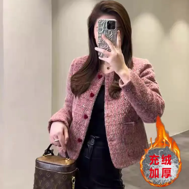 【当天发+运费险】充绒法式气质香风外套秋冬高级感翻领小香风RO532